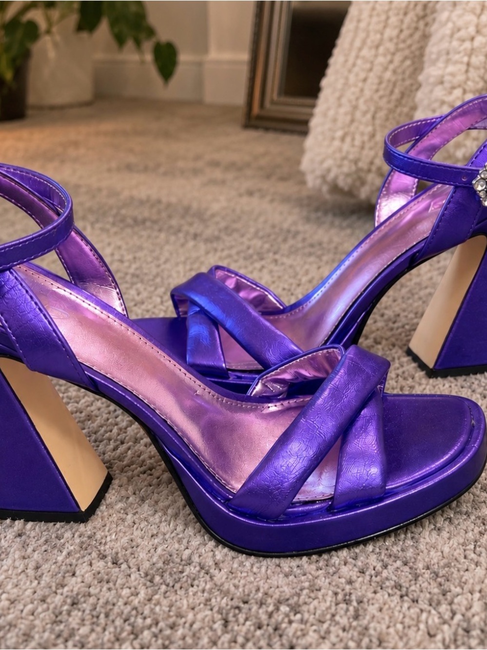 Circus by Sam Edelman Metallic Purple Platform Block Heels